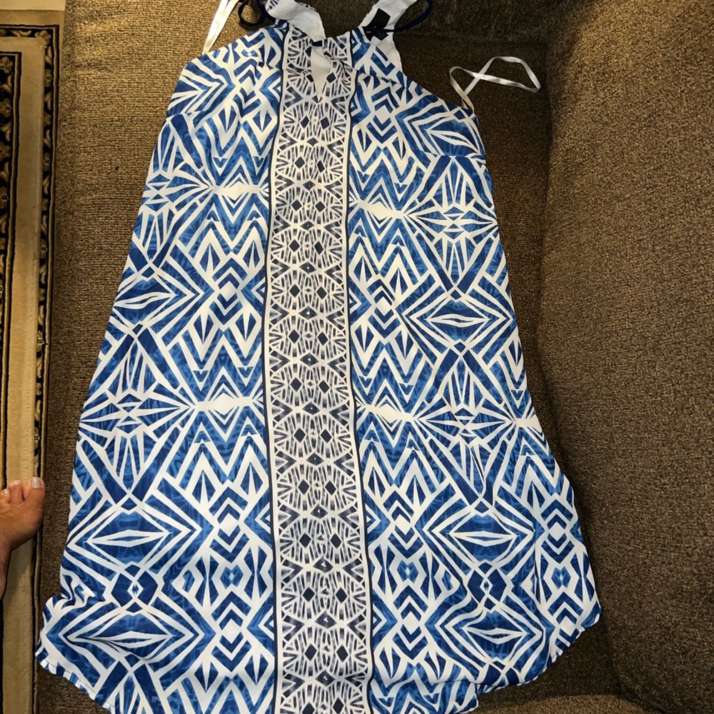 Halter knee length flowy summer dress